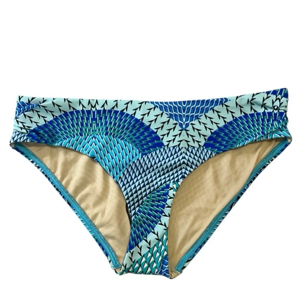 ECHO Low Rise Bikini Bottoms‎ Moderate Coverage, Color Blues, Size Small